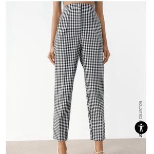 Zara Black and White Checkered Pants size L